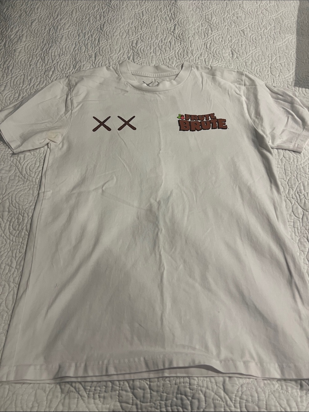 Uniqlo x KAWS White Graphic Tee with Brown Accents